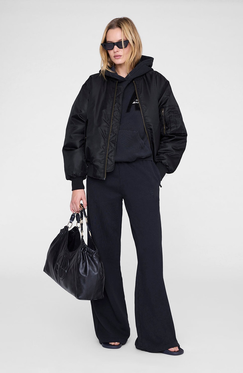 ANINE BING Monogram Kacey Sweatpant, Alternate, color, Vintage Black