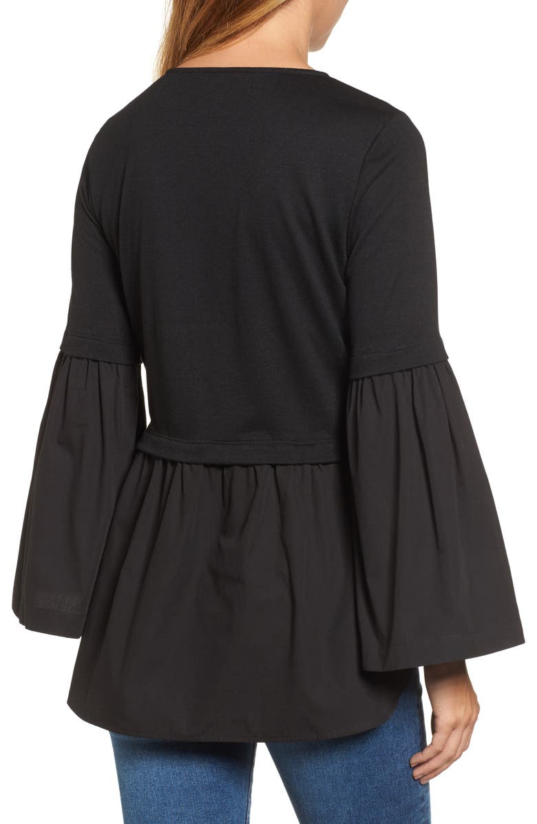 Halogen<sup>®</sup> Knit Poplin Mix Top, Alternate, color, 