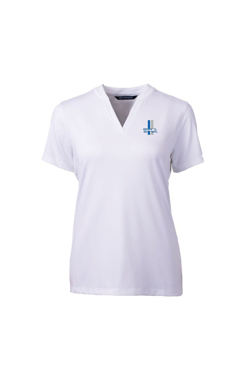 Cutter & Buck Women's Cutter & Buck White Detroit Lions Throwback Logo Forge Blade V-Neck Polo, Alternate, color, 