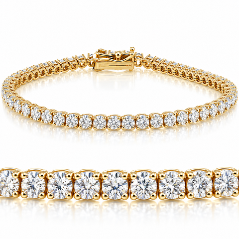 5 Carat Tw Round Cut Lab Grown Diamond Tennis Bracelet 14k Gold Lab Grown