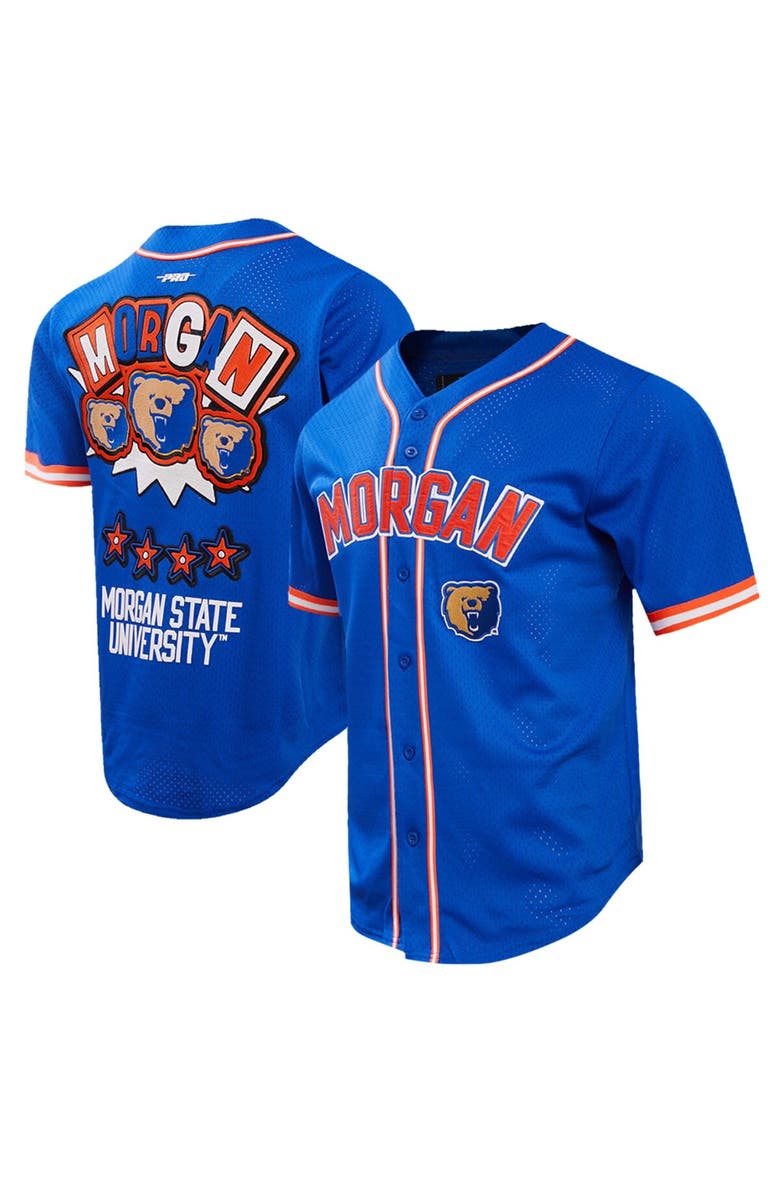 PRO STANDARD Men's Pro Standard Royal Morgan State Bears Homecoming Mesh Button-Down Shirt, Alternate, color, Royal