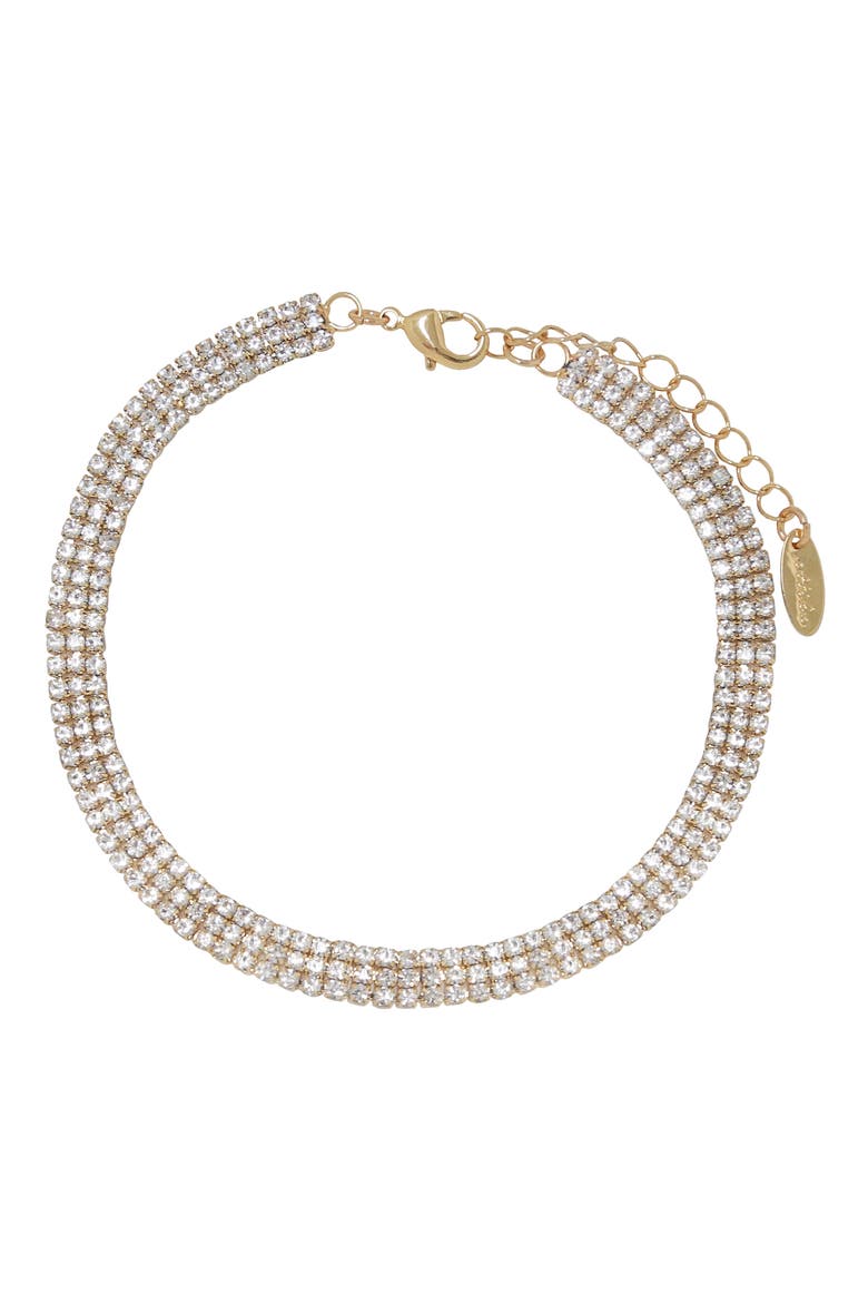 Crystal Pavé Chain Anklet, Main, color, GOLD