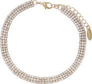 Ettika Crystal Pavé Chain Anklet