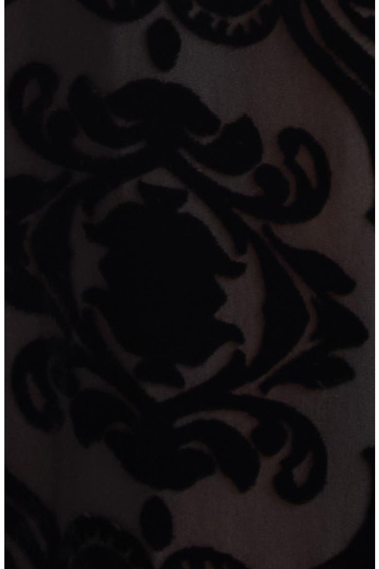 Athena Wide Leg Burnout Velvet Pants, Main, color, CURTAIN CALL BLACK