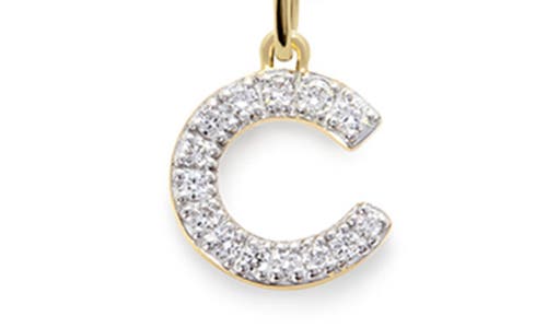 Monica Vinader Lab Created Diamond Initial Pendant Necklace In 14kt Solid Gold - C