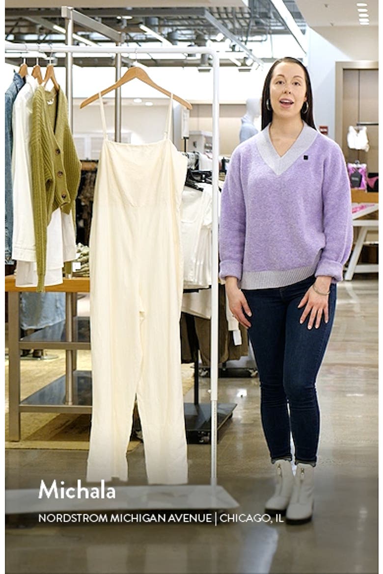 Smocked Back Sleeveless Wide Leg Linen Blend Jumpsuit video