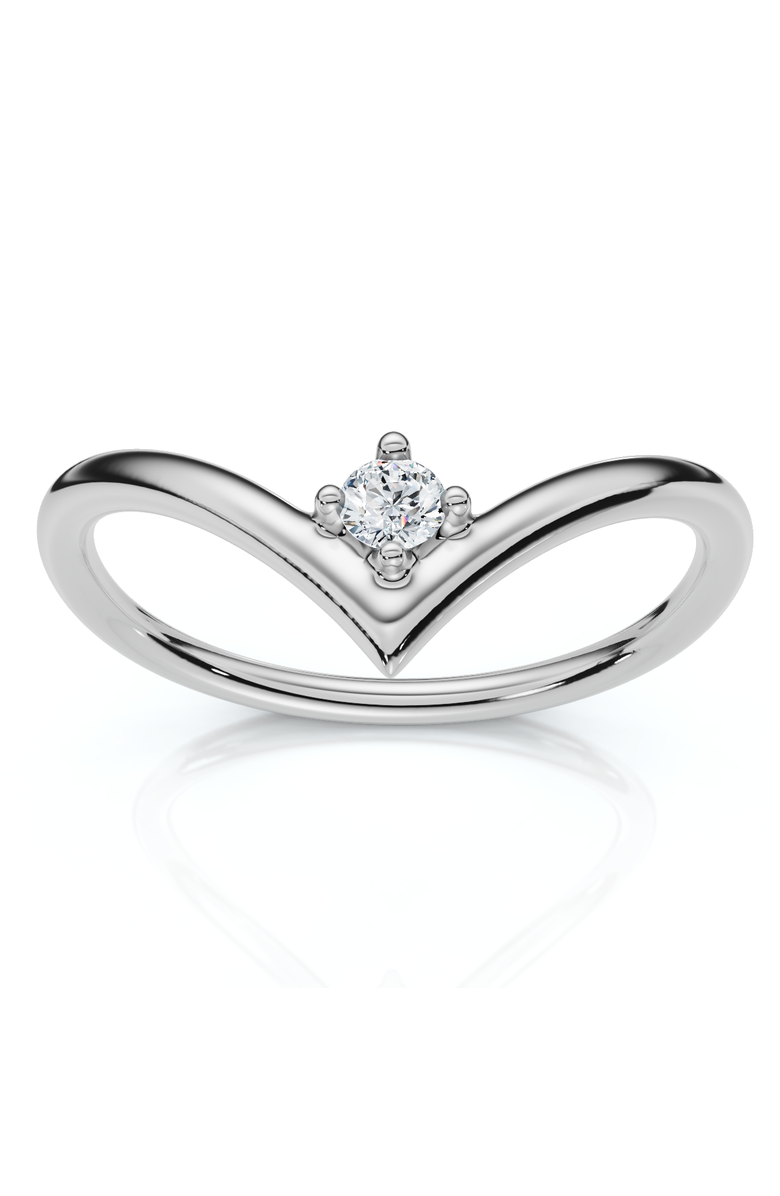 Bliss Diamond Diamond Stackable Chevron Wedding Ring 14k Gold Lab Grown, Main, color, 14K White Gold