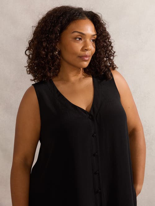 Live Unlimited Split Front Tunic In Black