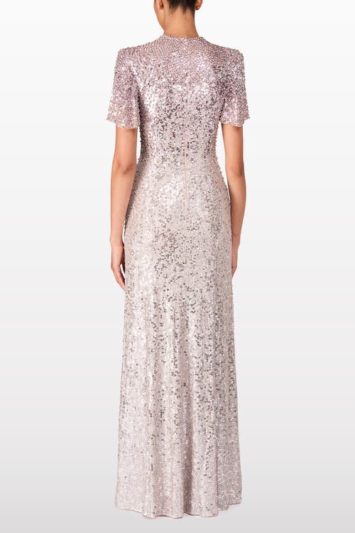 Jenny Packham Jourdain Sequin-embellished Gown In Pink