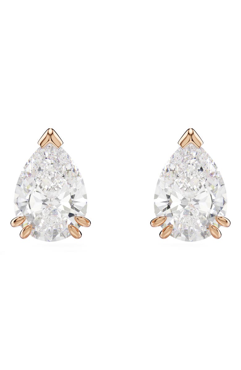 Swarovski Stilla Stud Earrings, Main, color, Rose Gold/ White