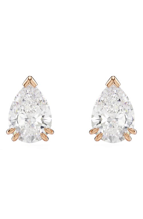 Swarovski Stilla Pear Cut Rose Gold-tone Plated Stud Earrings In Gold