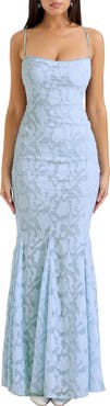 HOUSE OF CB Joan-B Back Lacing Floral Jacquard Dress