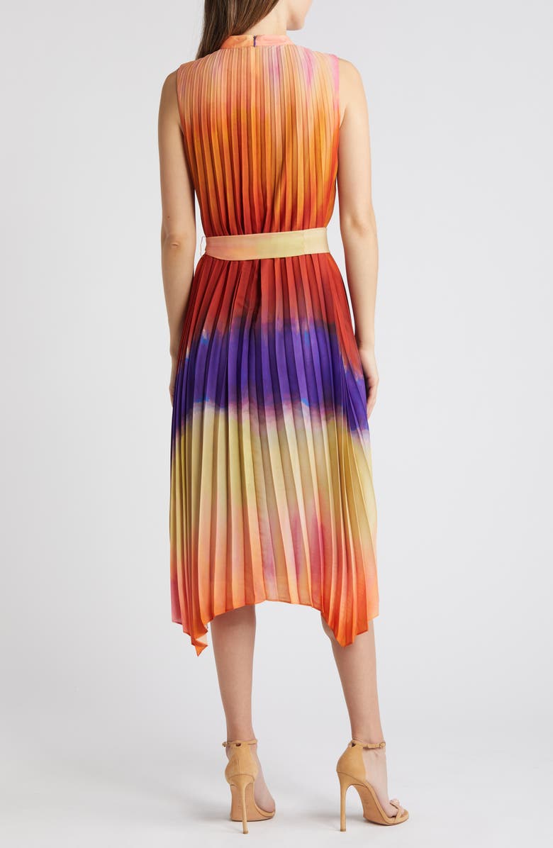 bcbg pleated dress colorblock Midi Dress Pleated Rainbow Dress Colorblock Pleated Midi Dress Midi Dress  Bcbg Pleated Colorblock