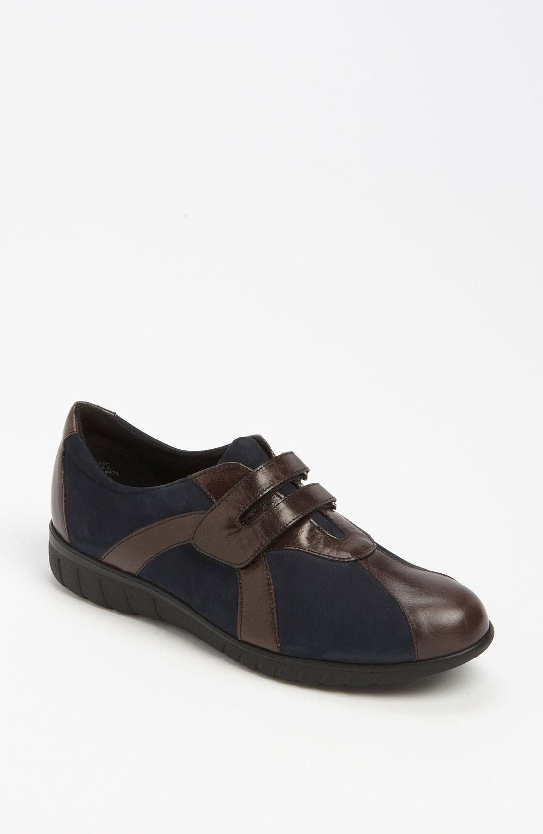 'Jewel' Flat, Main, color, NAVY NUBUCK/ MAHOGANY LEATHER