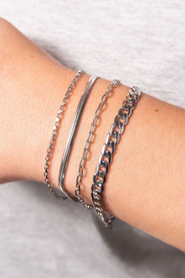 Everyday Herringbone Chain Bracelet, Alternate, color, Silver