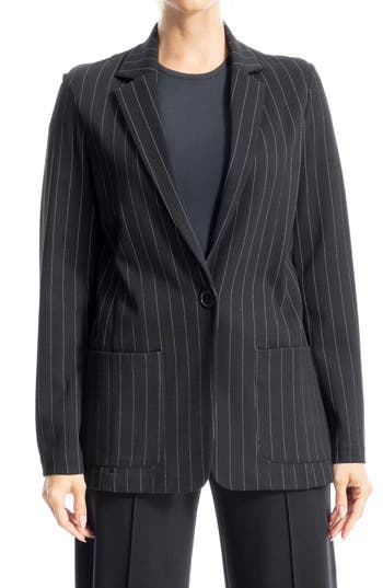 MAX STUDIO MAX STUDIO ONE-BUTTON DOUBLE KNIT BLAZER 