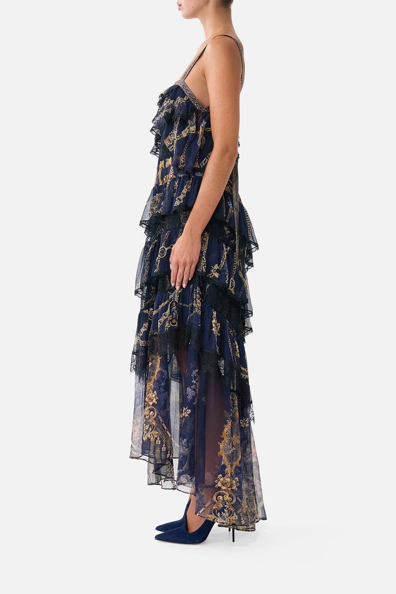 Asymmetric Spliced Lace Dress, Alternate, color, Cloaked In Baroque
