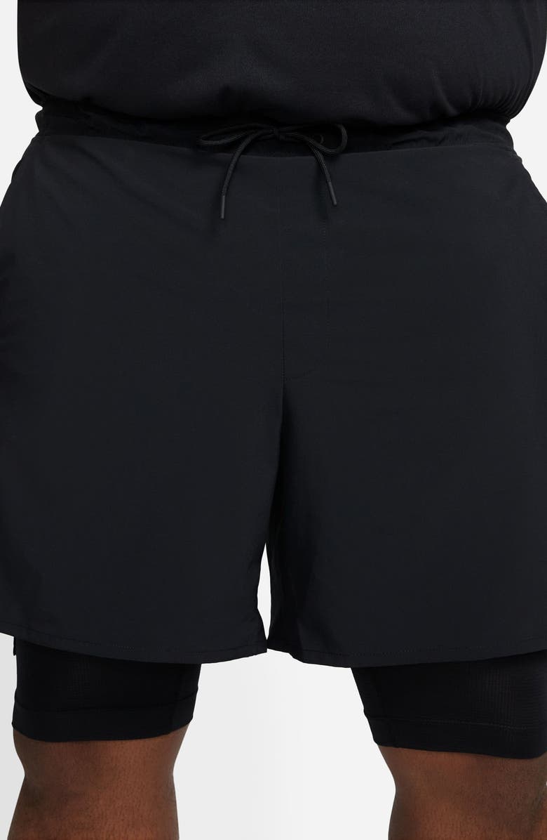 Nike Dri-FIT Unlimited 2-in-1 Versatile Shorts, Alternate, color, Black/ Black/ Black/ Black