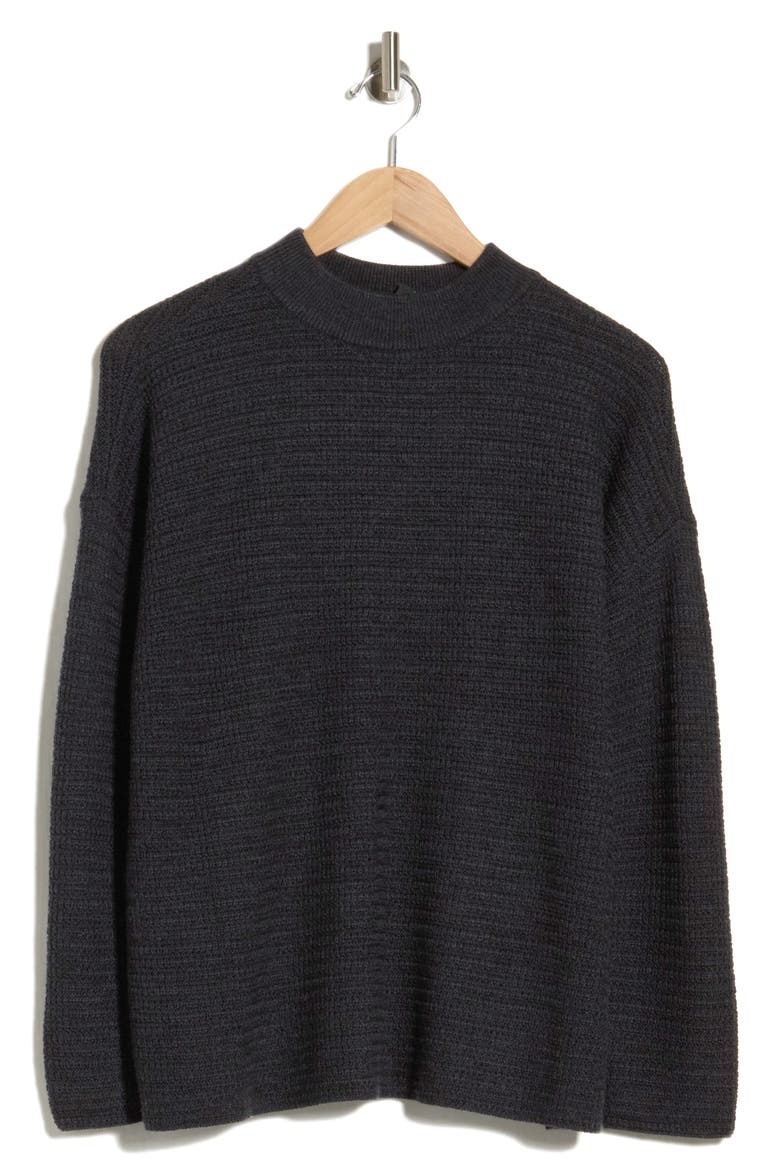 Merino Wool Mock Neck Sweater, Main, color, CHARCOAL