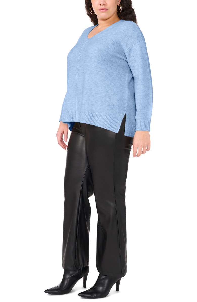 Vince Camuto V-Neck Cozy Sweater, Alternate, color, Blue Heather 015