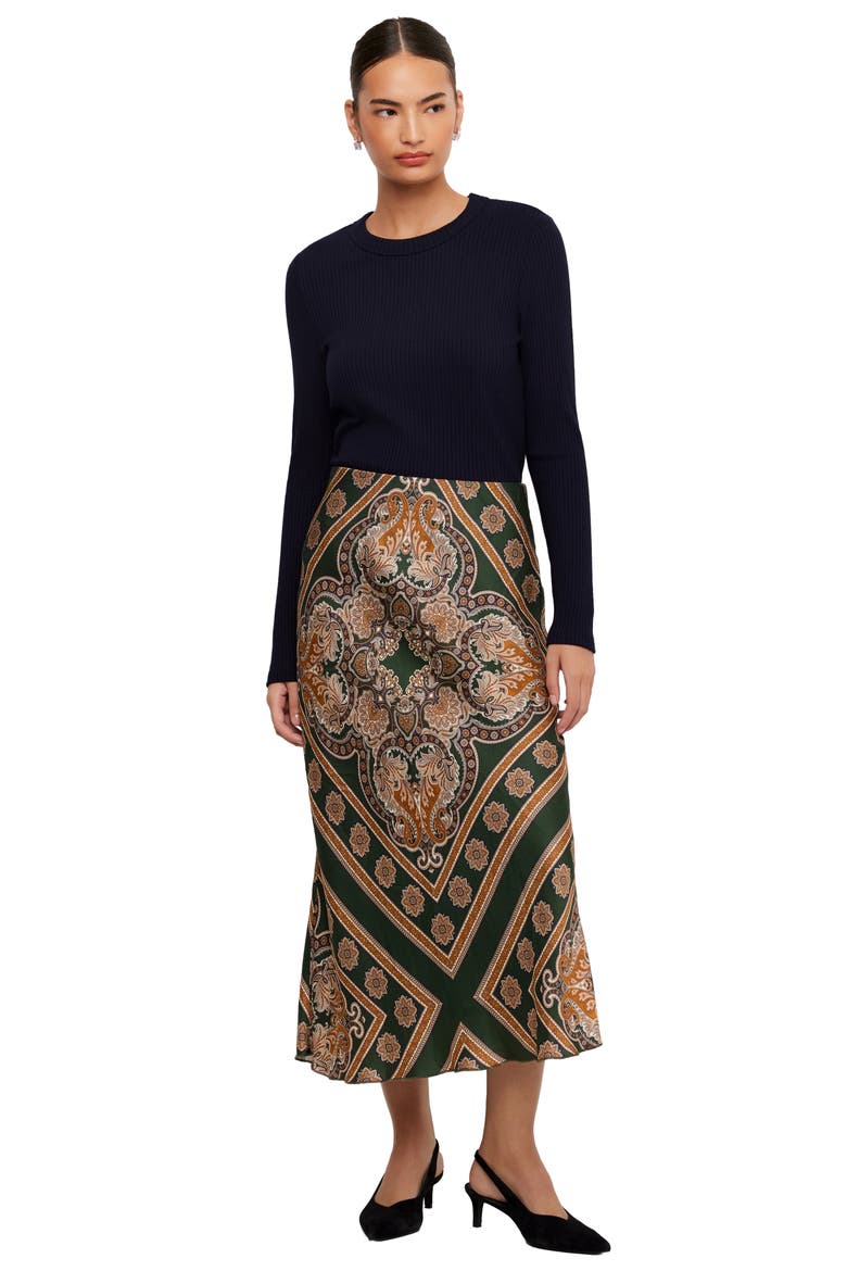 Bias Cut Midi Skirt, Alternate, color, PRINT
