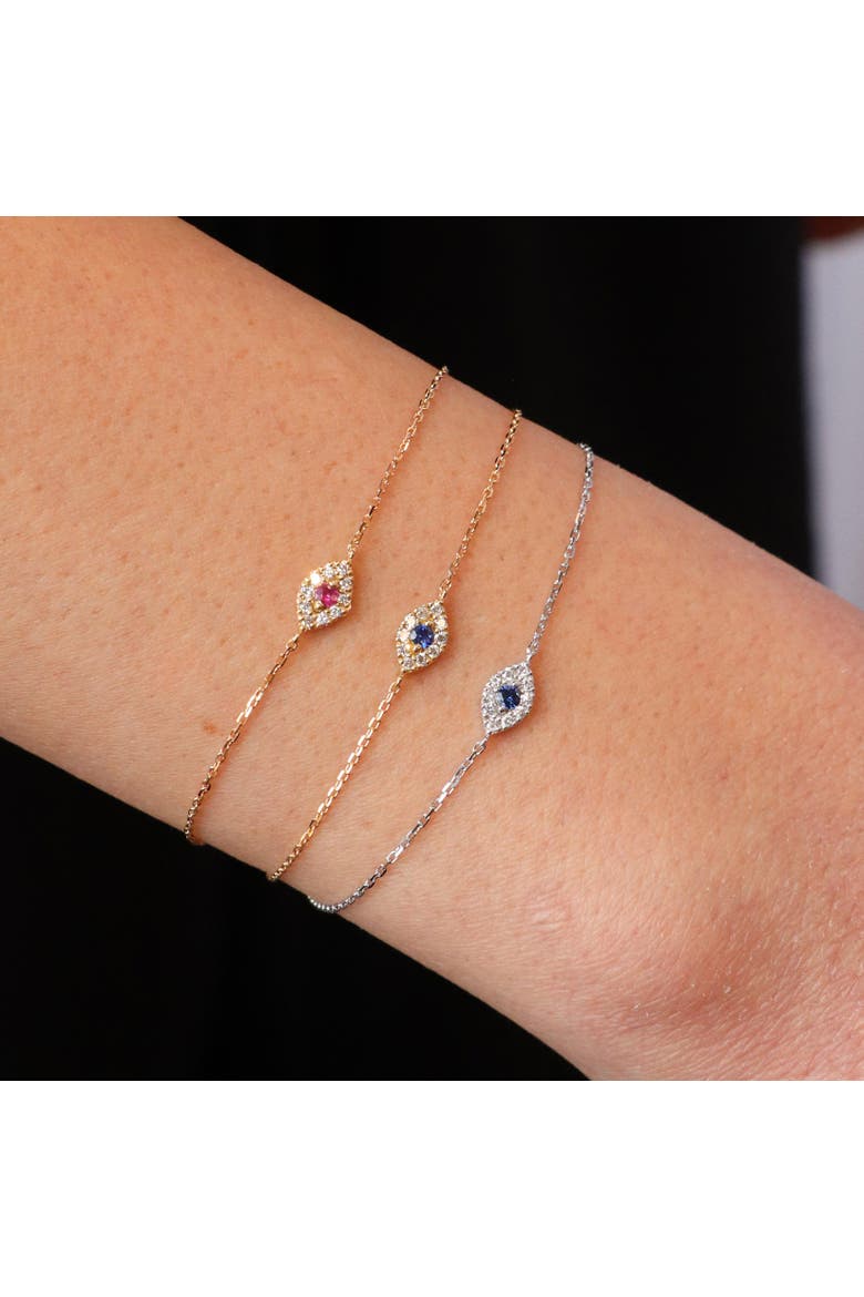 Mini Ruby Evil Eye Bracelet, Alternate, color, Ruby