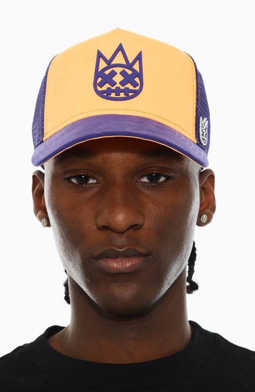 Cult Of Individuality Logo Mesh Back Suede Trucker Hat In Orange