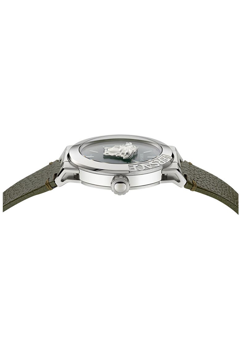 Medusa Infinite Leather Strap Watch, 47mm, Alternate, color, STAINLESS STEEL