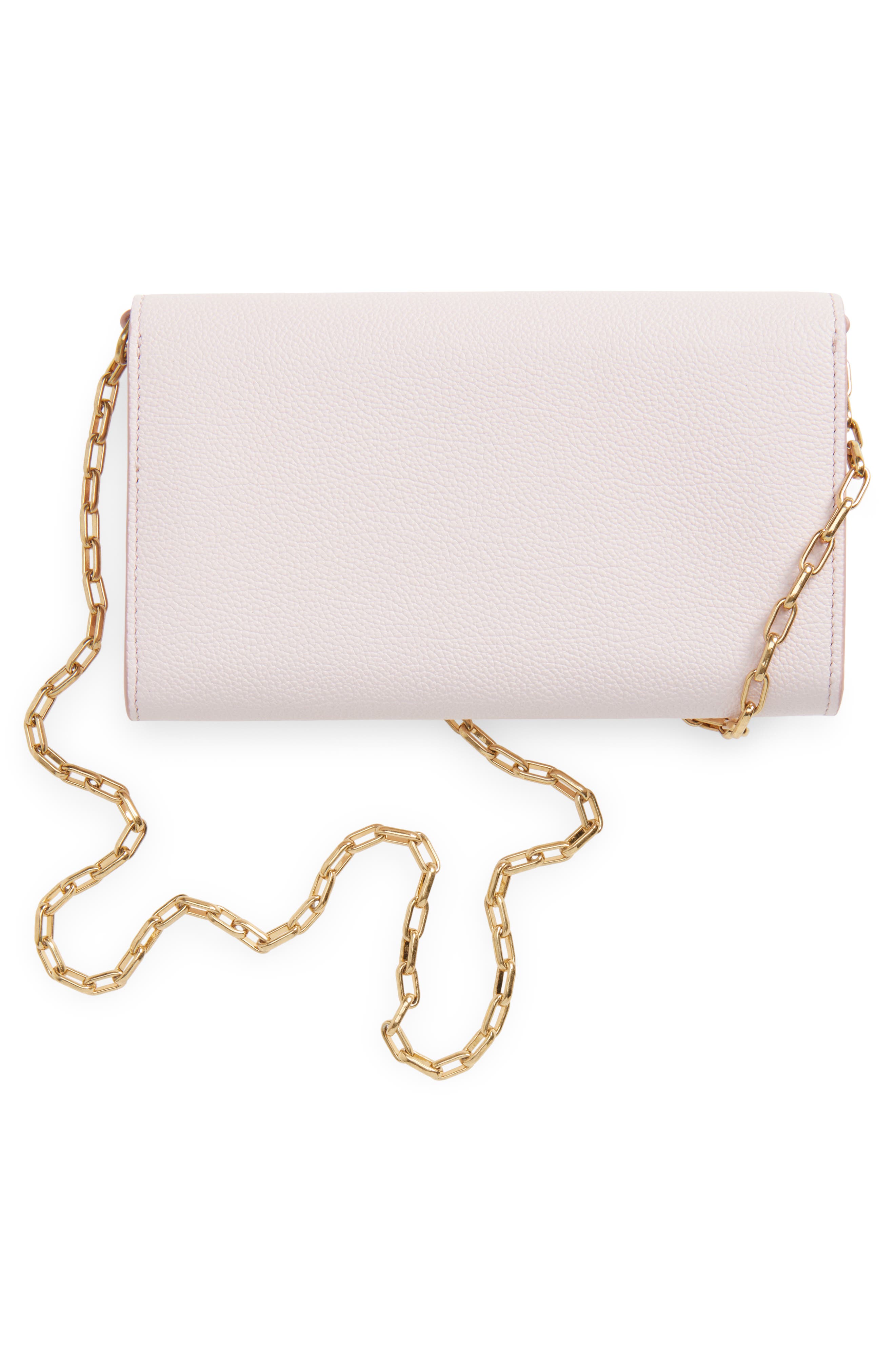 Cotswolds Leather Wallet on a Chain, Alternate, color, CAMEO PINK
