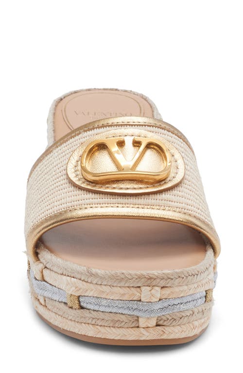Valentino Garavani Vlogo Flatform Espadrille Slide Sandal In Multi