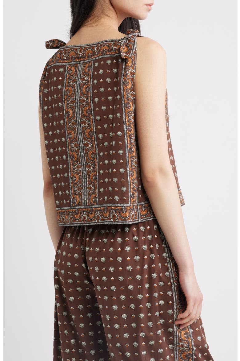 Amalia Print Tie Shoulder Sleeveless Top, Alternate, color, TERRE FOULARD DE LA MER