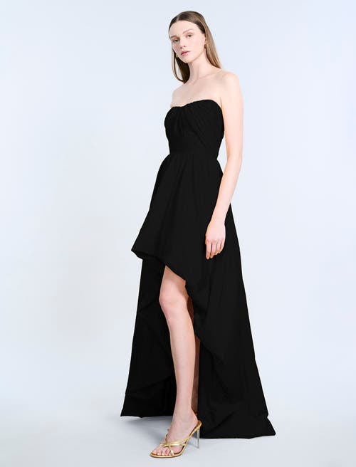Bcbg High Slit Ball Gown In Black
