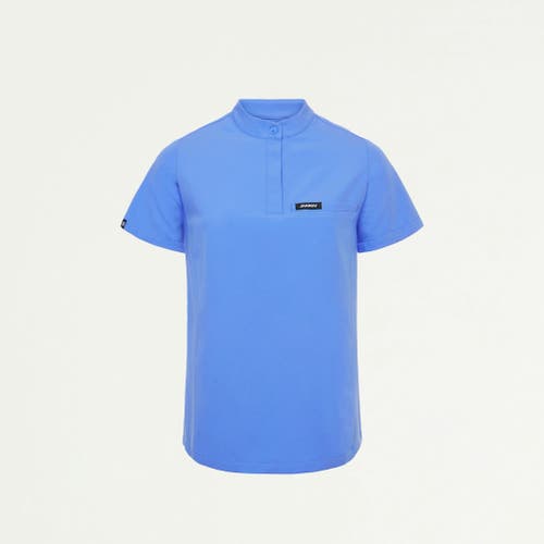 Jaanuu 1-pocket Classic Banded Collar Scrub Top In Blue