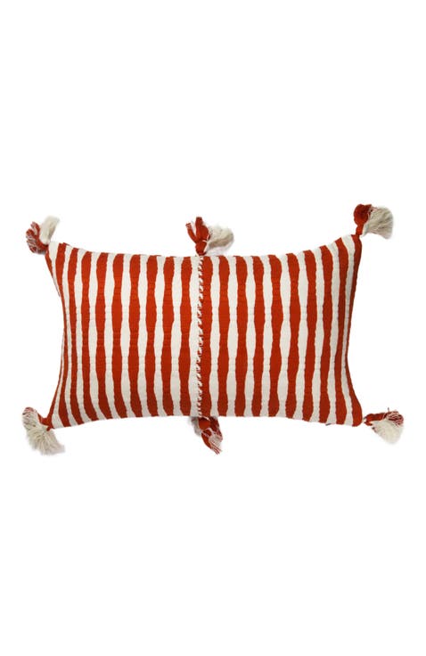 Antigua Classic Striped Handwoven Cotton Throw Pillow