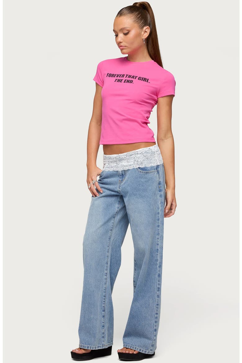 Lace Foldover Low Rise Baggy Pants, Alternate, color, BLUE-VINTAGE-WASHED