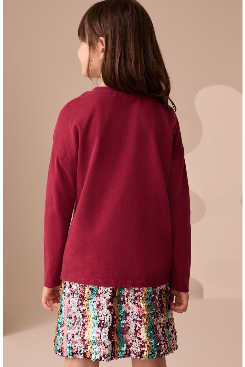 Kids' Sequin Heart T-Shirt, Alternate, color, BURGUNDY