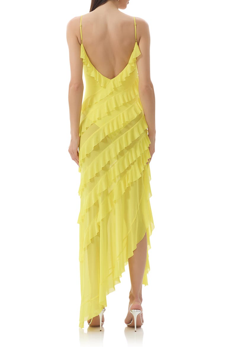 Vienna Tiered Ruffle Mesh Dress, Alternate, color, SUMMER SUN