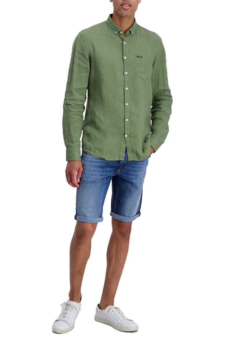 LINDBERGH Solid Relaxed Fit Linen Shirt, Alternate, color, 