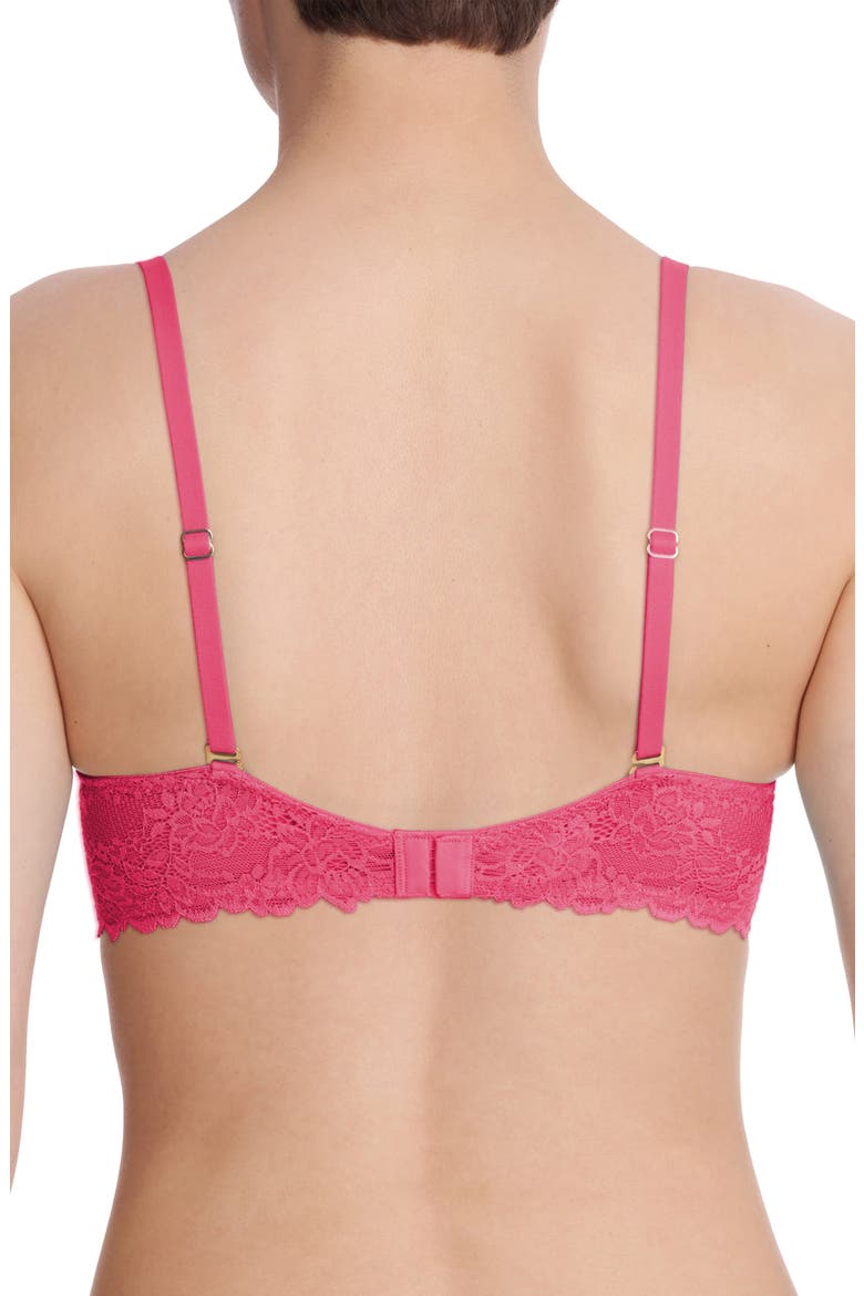 Heavenly Lace Convertible Balconette Bra, Alternate, color, FUCHSIA RS