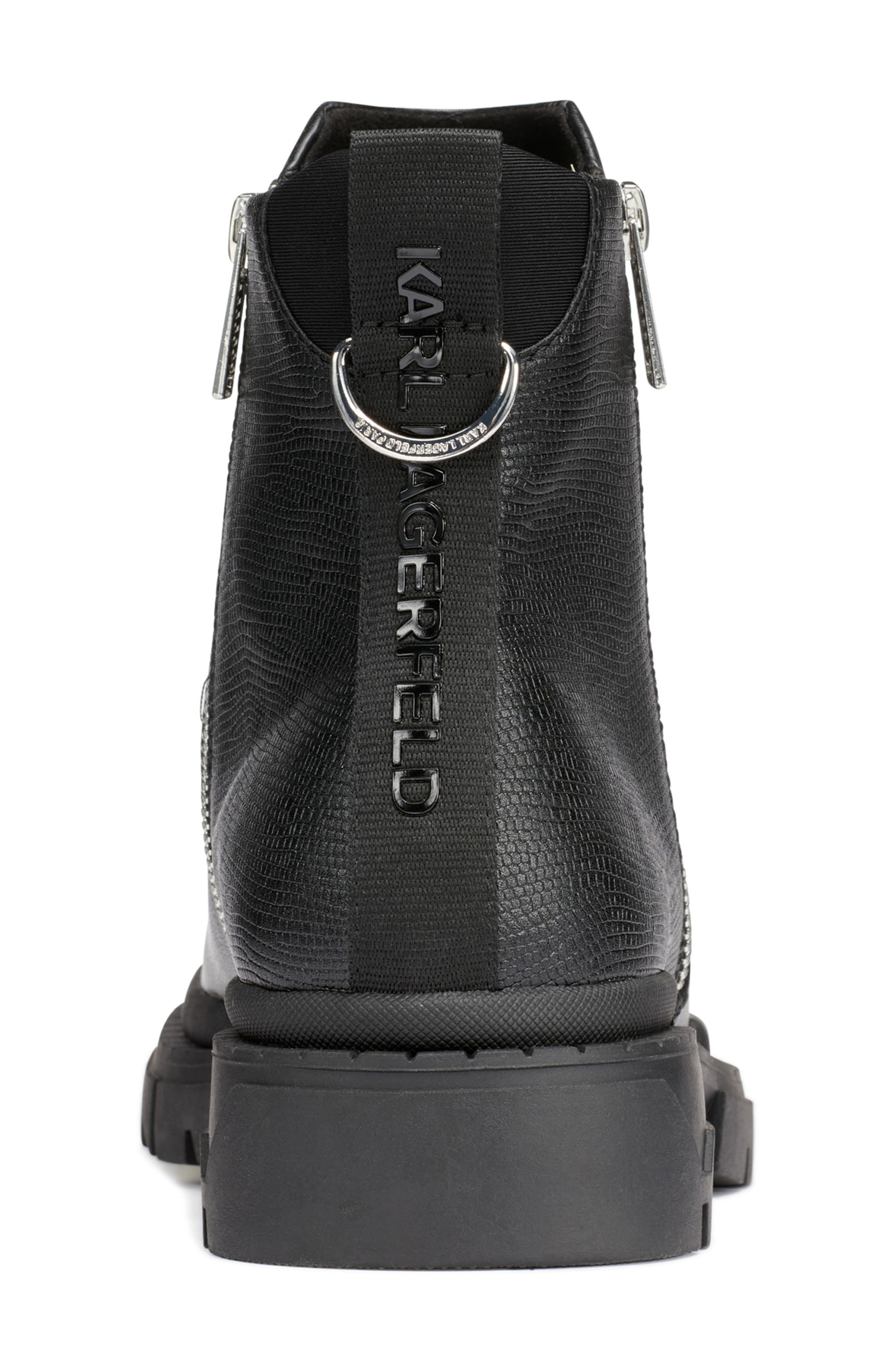 KARL LAGERFELD PARIS Double Zip Boot, Alternate, color, Black