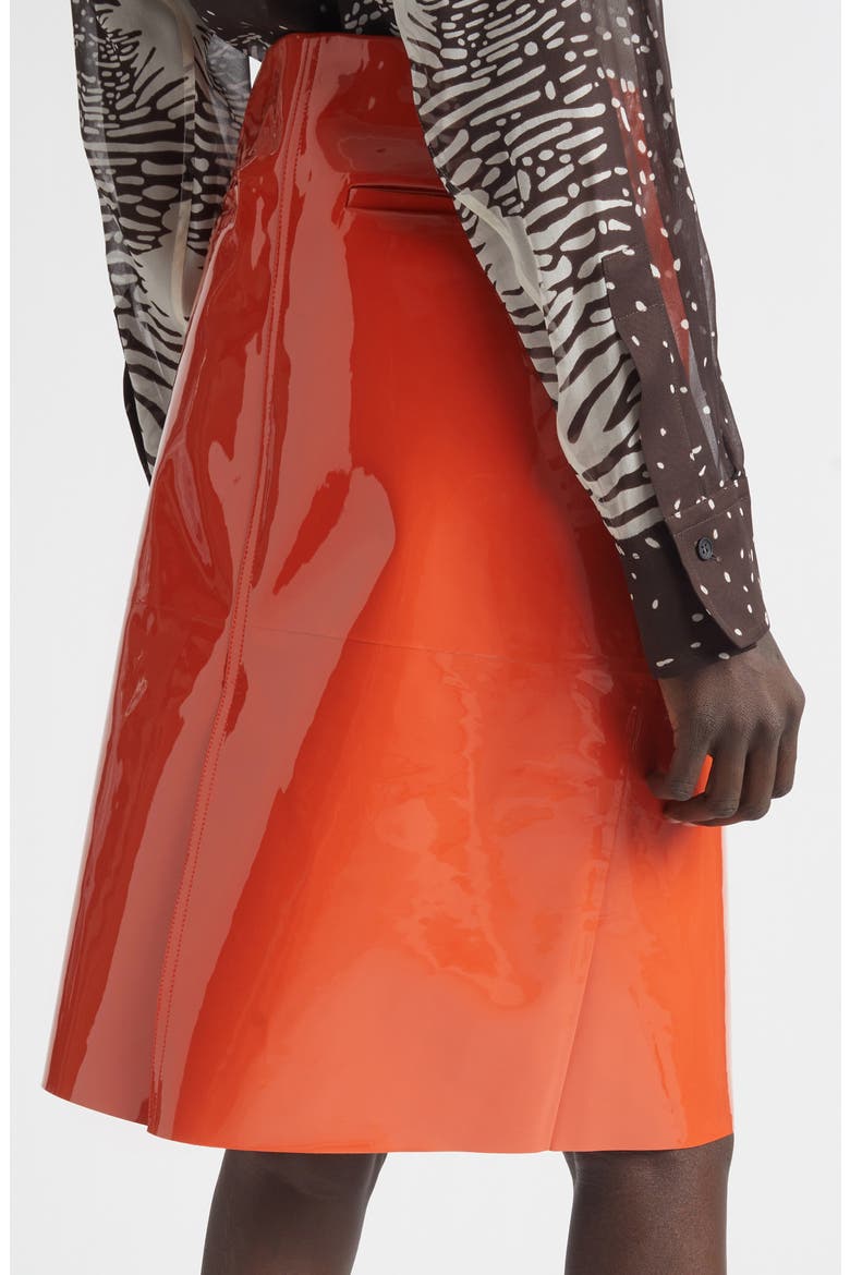 Patent Leather Pencil Skirt, Alternate, color, LIGHT SIENA