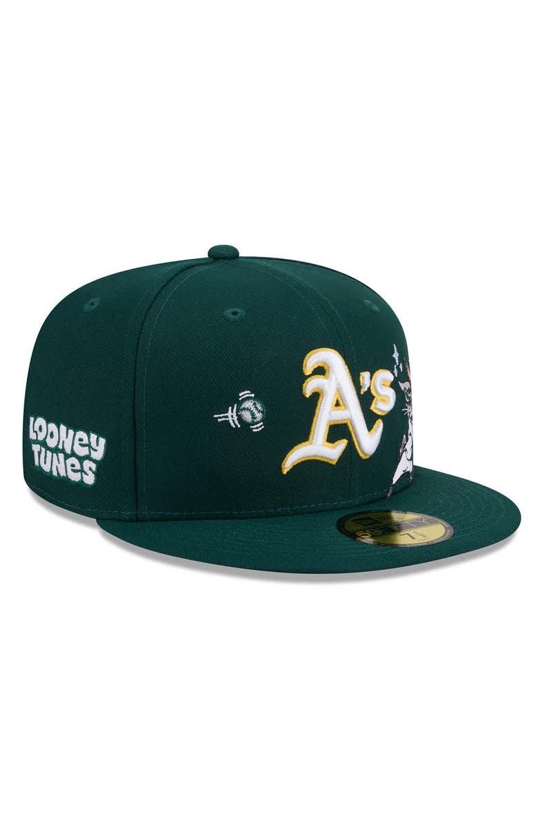 New Era Men's New Era Green Athletics Looney Tunes Bugs Bunny 59FIFTY Fitted Hat, Main, color, Green
