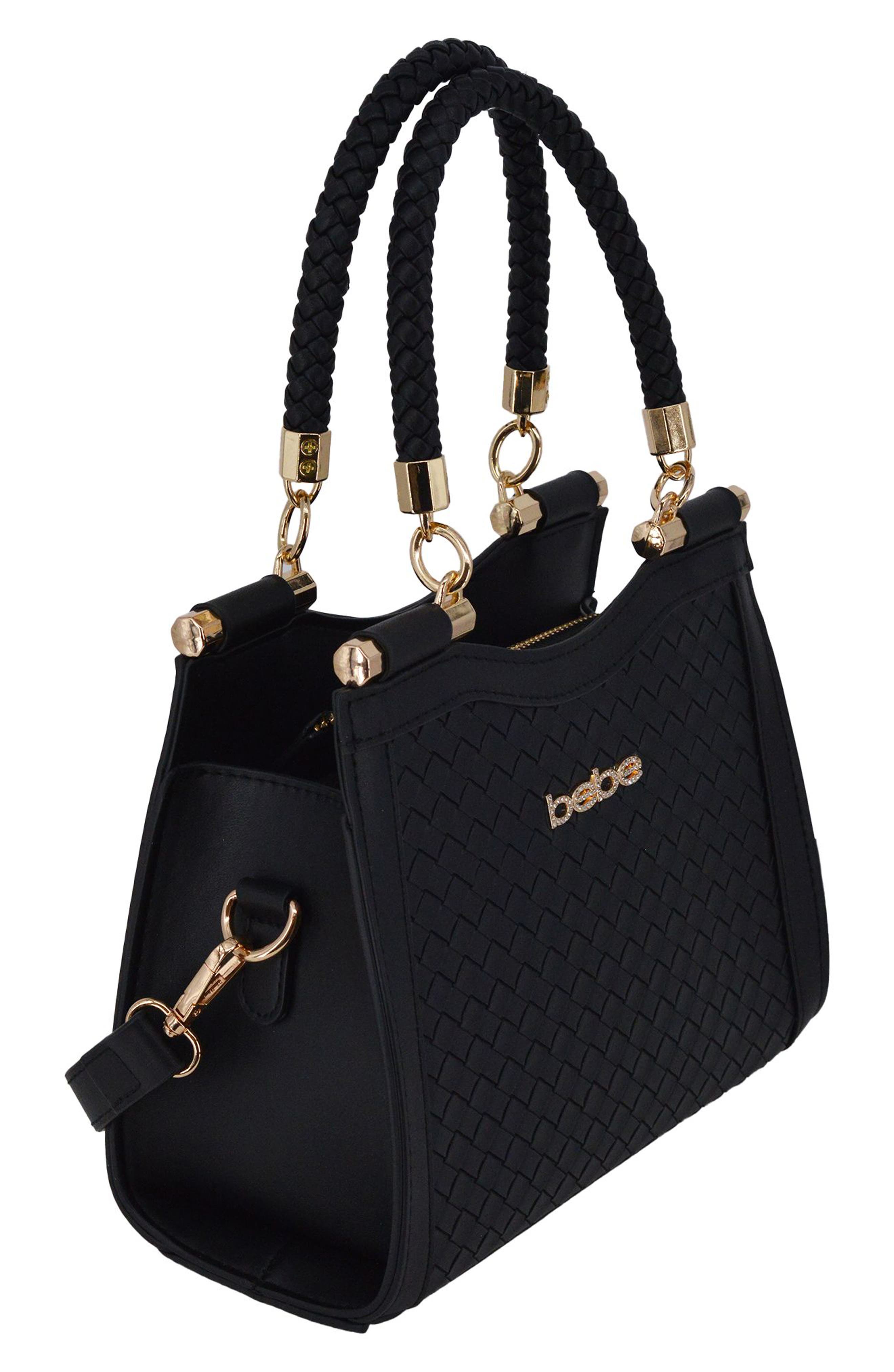 bebe Taffy Mini Satchel, Alternate, color, Black