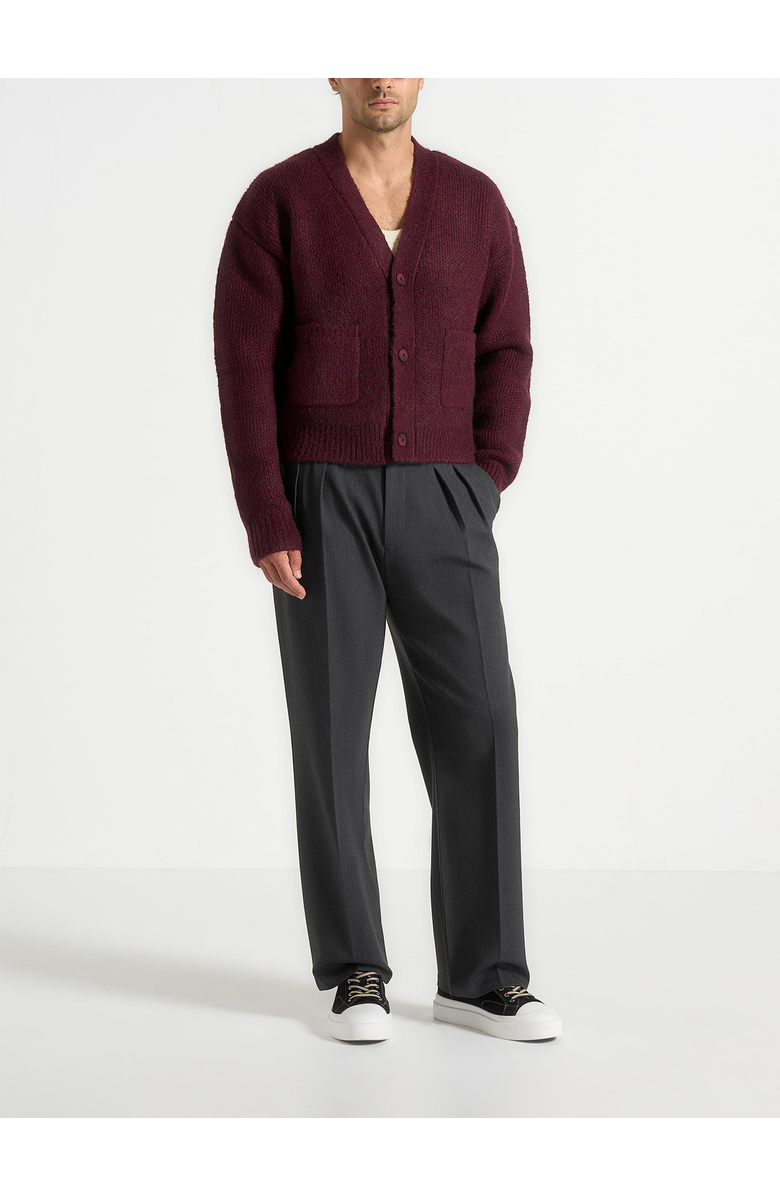 Manière De Voir Charlie Unisex Knitted Cardigan, Alternate, color, Wine Red