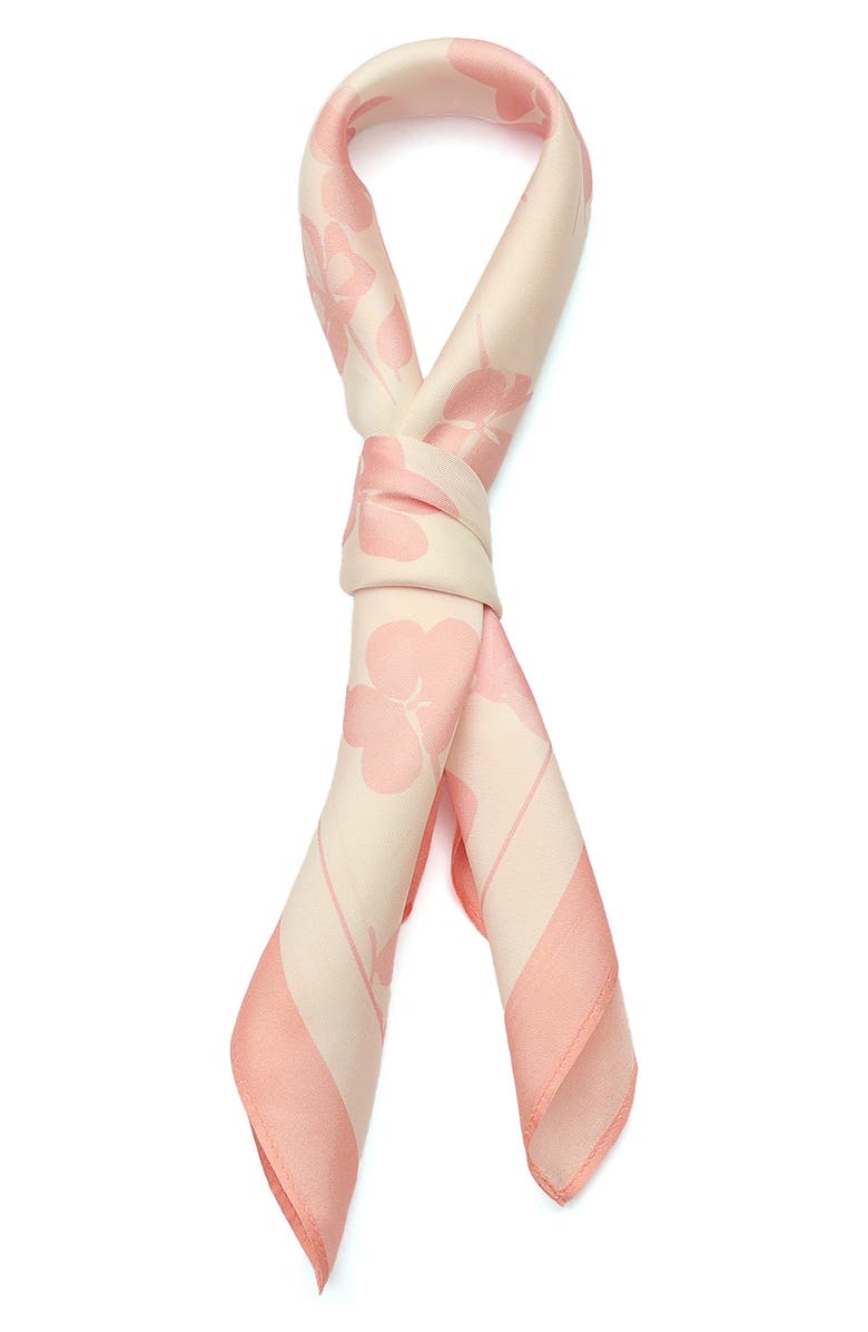 Kate Spade New York spring pansies silk bandana, Alternate, color, 