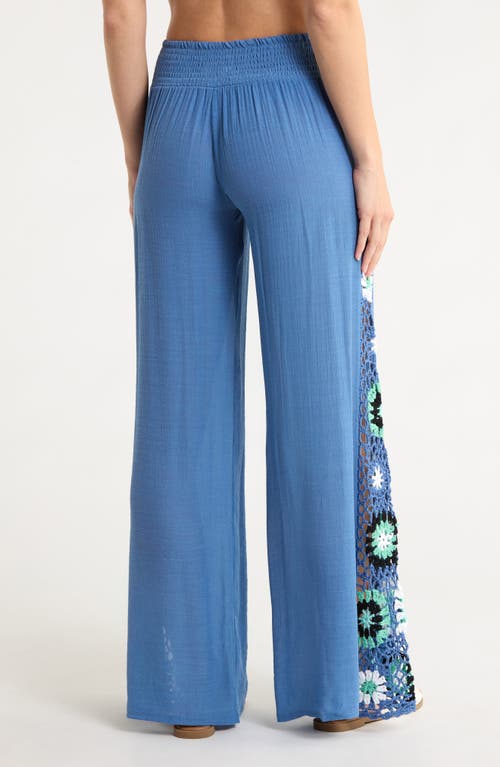 Elan Crochet Side Panel Cover-up Pants In Multi