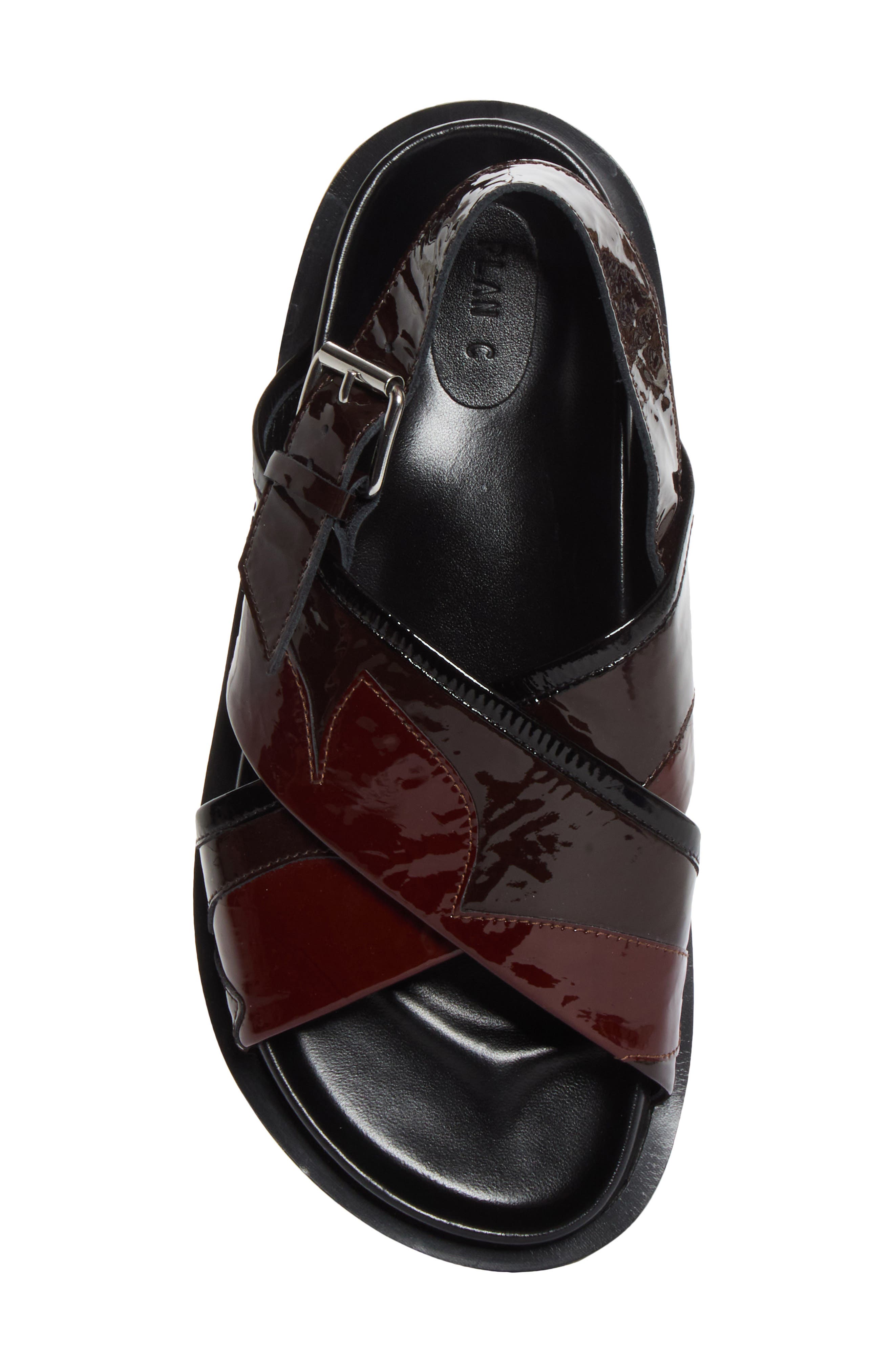 Intarsia Slingback Fussbett Sandal, Alternate, color, CHOCOLATE