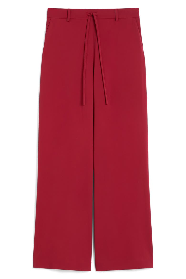 Agoraio Tie Waist Wide Leg Pants, Alternate, color, DARK RED