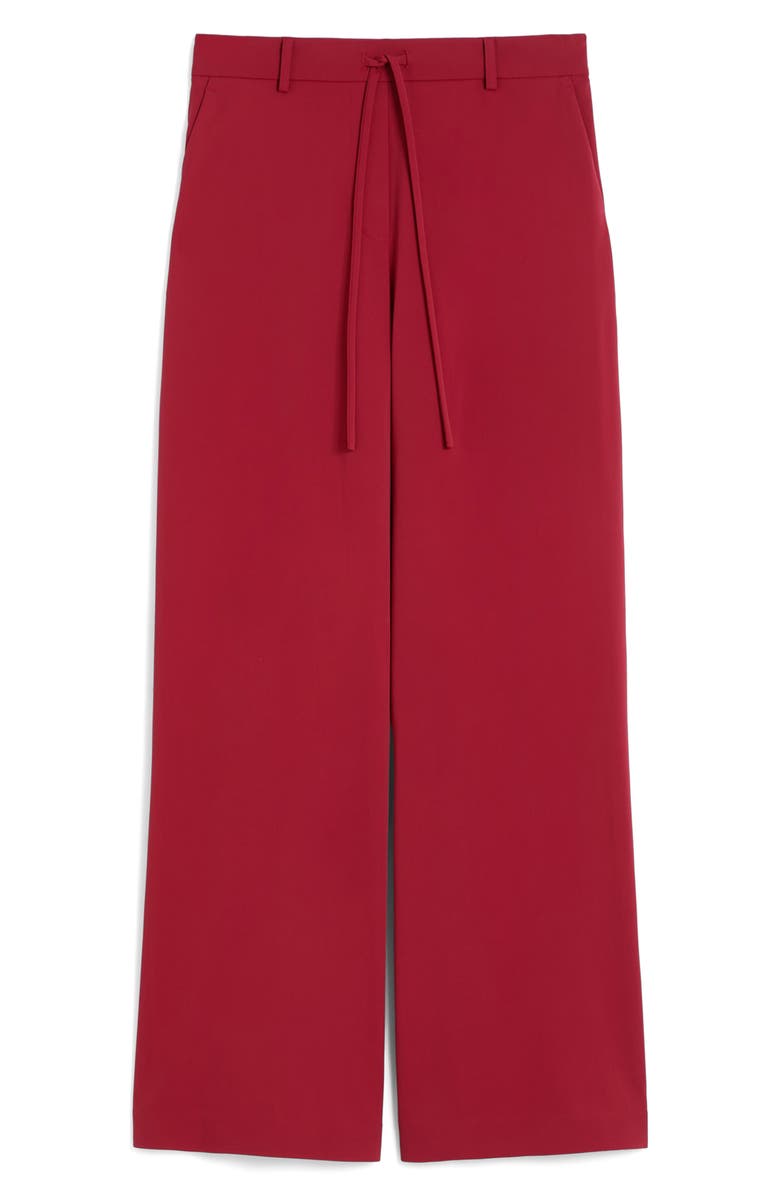MM by Max Mara Agoraio Tie Waist Wide Leg Pants, Alternate, color, Dark Red
