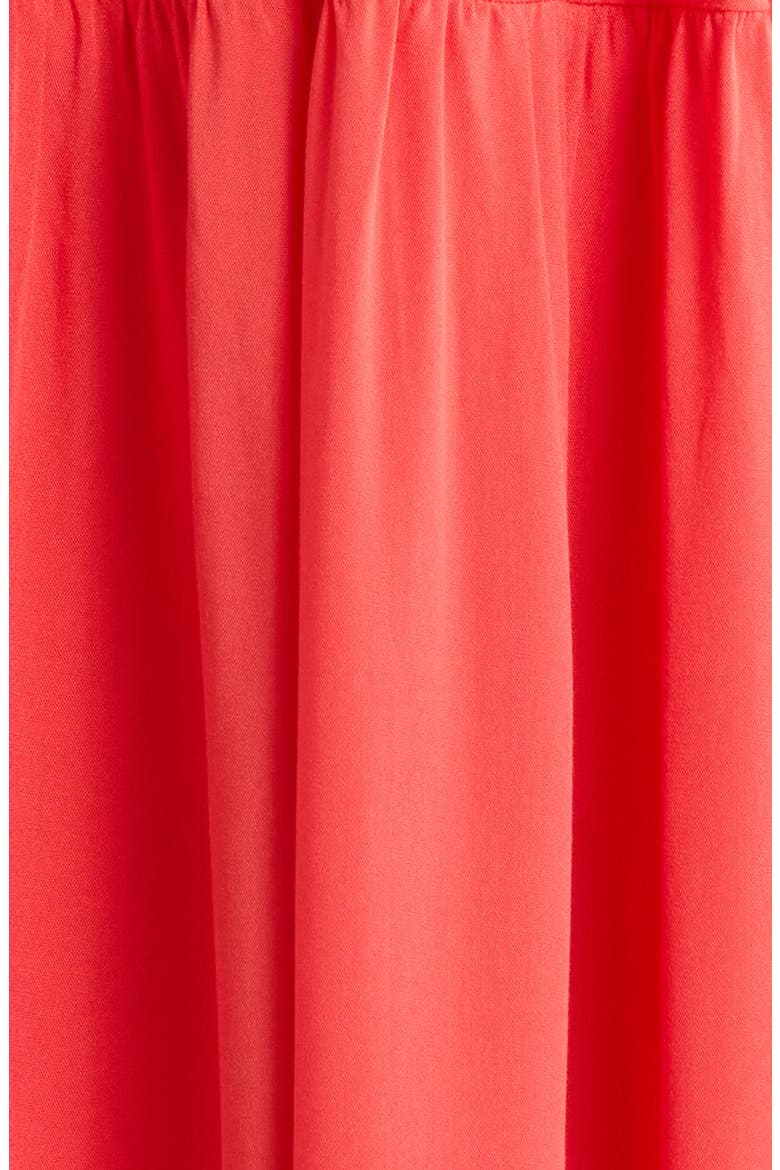 Ruffle Shirred Tie Strap Tiered Cover-Up Sundress, Alternate, color, RED